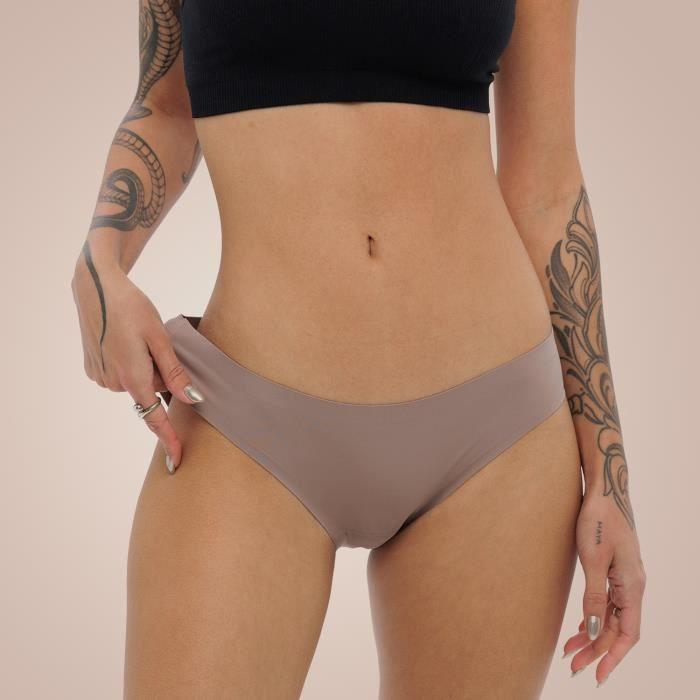 Culotte menstruelle sans coutures Weekiss XL Beige, Coton Bio, Protection Fiable