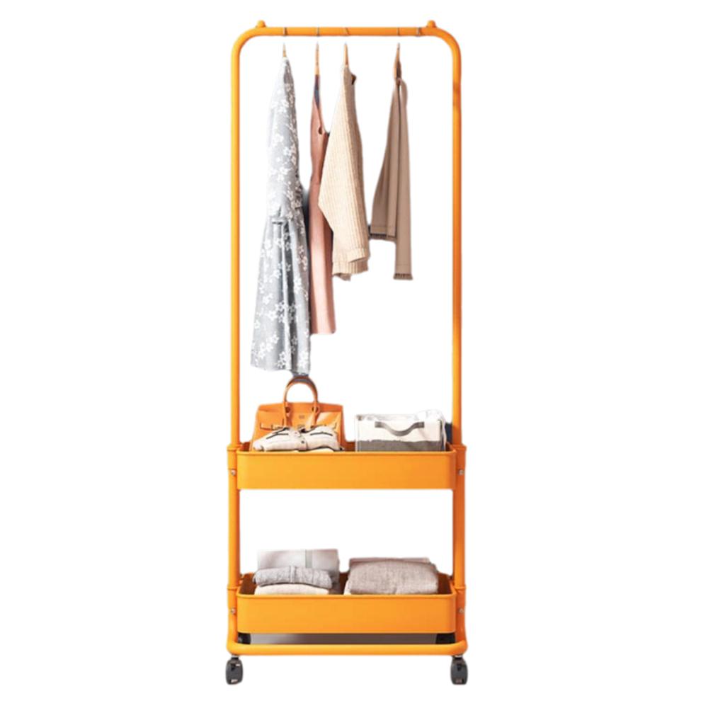 

Single-pole Clothing Rack Metal with Wheels Floor-standing Clothes Hanger Easy Installation Clothes Drying Rack Laundry Room жовтий