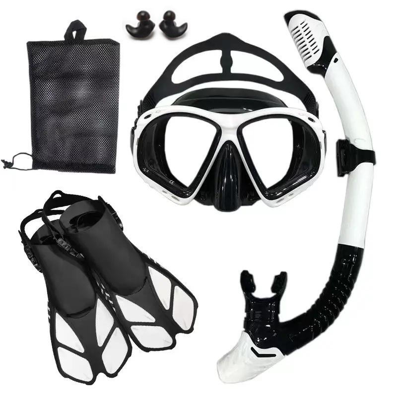 Professional Free Swimming Fins Diving Goggles Snorkel Three-piece Set