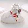 Lipstick & High Heels Keychain with Red Wine Glass Pendant