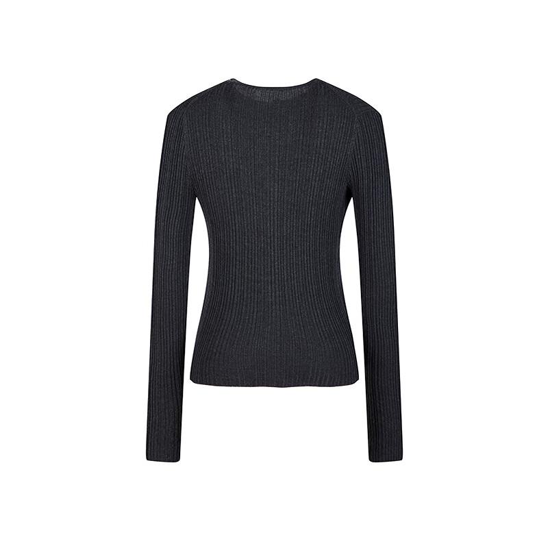 LESS 2025 Spring Slim Fit 100% Wool Round Neck Pullover Sweater