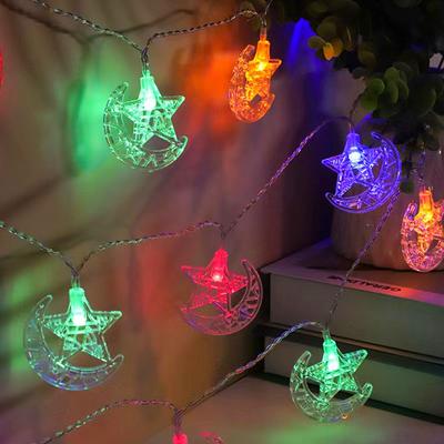 EID Mubarak LED Moon Star Light String Ramadan Decoration 2025 for Home Ramadan Kareem Islamic Muslim Party Supply Eid Al-fitr