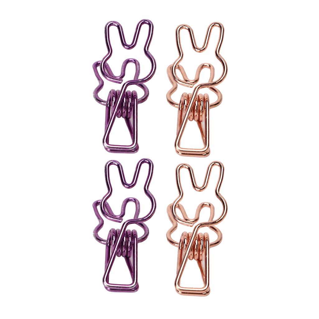 100Pcs Bunny Binder Clips Hollow Out Strong Clamping Sturdy Metal Cute Paper Clips for Documents Clothes Paper