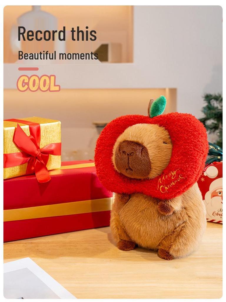 Capybara Christmas Plush Toy & Card Set – Stuffed Animal Comfort Doll
