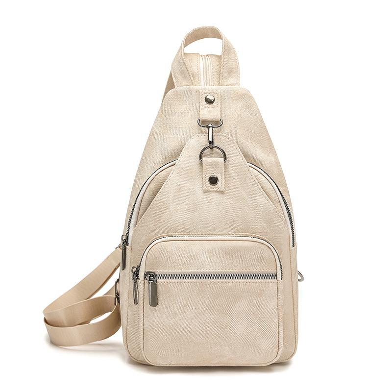 Vintage Chest Bag Women s Travel Crossbody Bag Multi-functional Backpack бежевый