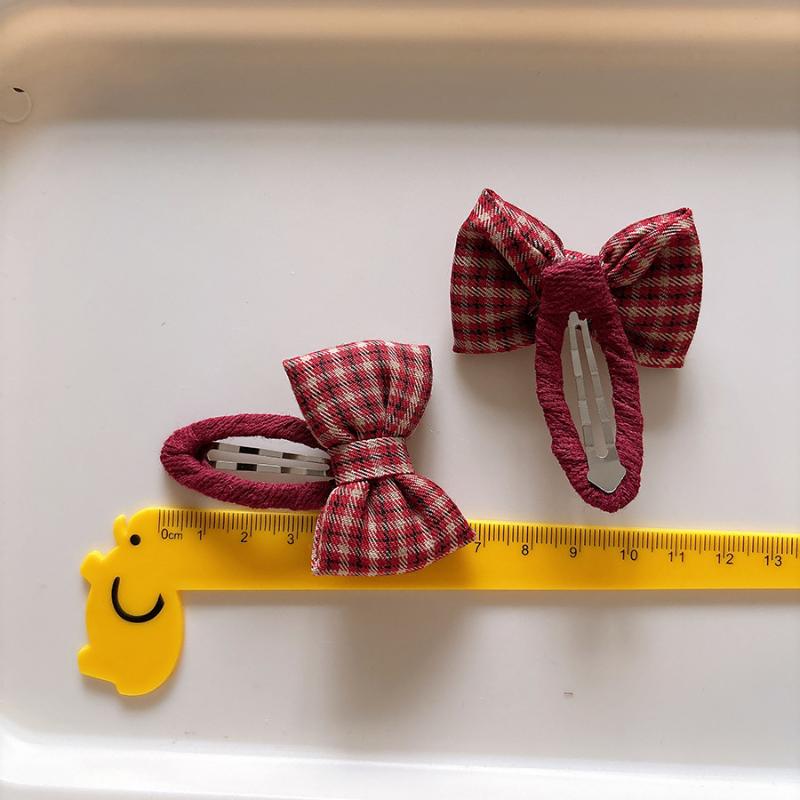 1Pair New Year Cute Red Bow Hairpins Children Girls Hair Clips Pin Barrettes Accessories Hairclip Headwear Headdress Ornament