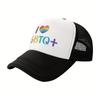 LGBT Pride Heart Print Mesh Trucker Hat Polyester Casual Unisex Adult Baseball Cap