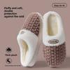 Double Color Wheat Ear Cotton Slippers with Anti Slip Thick Sole for Couples, Autumn and Winter Slippers