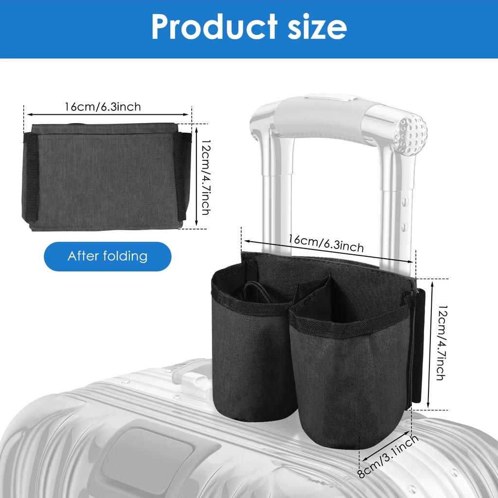Luggage Travel Cup Holder Oxford Fabric Suitcase Drink Bag with Drawstring Durable Free Hand Travel Milk Tea Coffee Mugs Holder