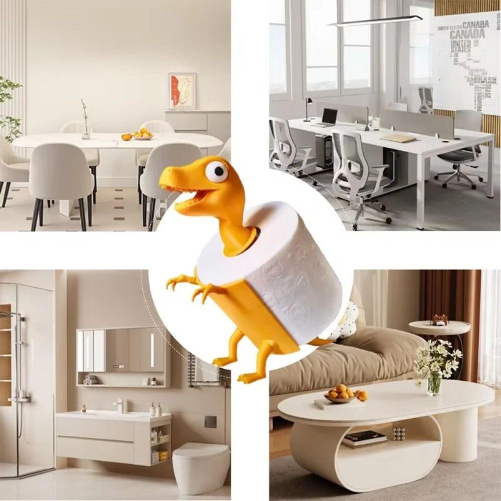 Cartoon Dinosaur Shape Toilet Paper Holder Free Standing Roll Paper Organizers  Countertop