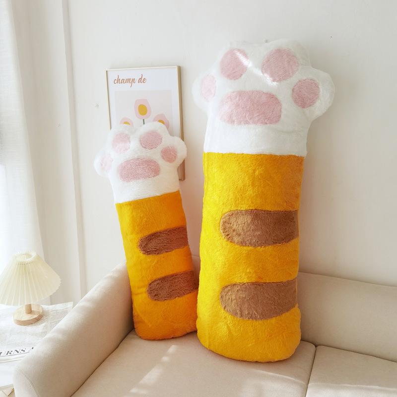 Large Furry Cat Claw Long Pillow Plush Toy Home Sofa Pillow Cushion Girls Sleeping Ragdoll