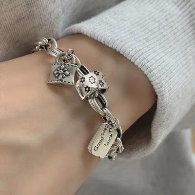 Women's Six-Pointed Star Sterling Silver Bracelet - Autumn/Winter 2025 Niche Design