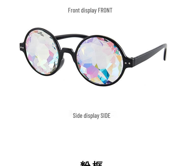 

Солнцезащитные очки-призмы калейдоскоп: Красочные мозаичные очки для концертов и костюмированных вечеринок.