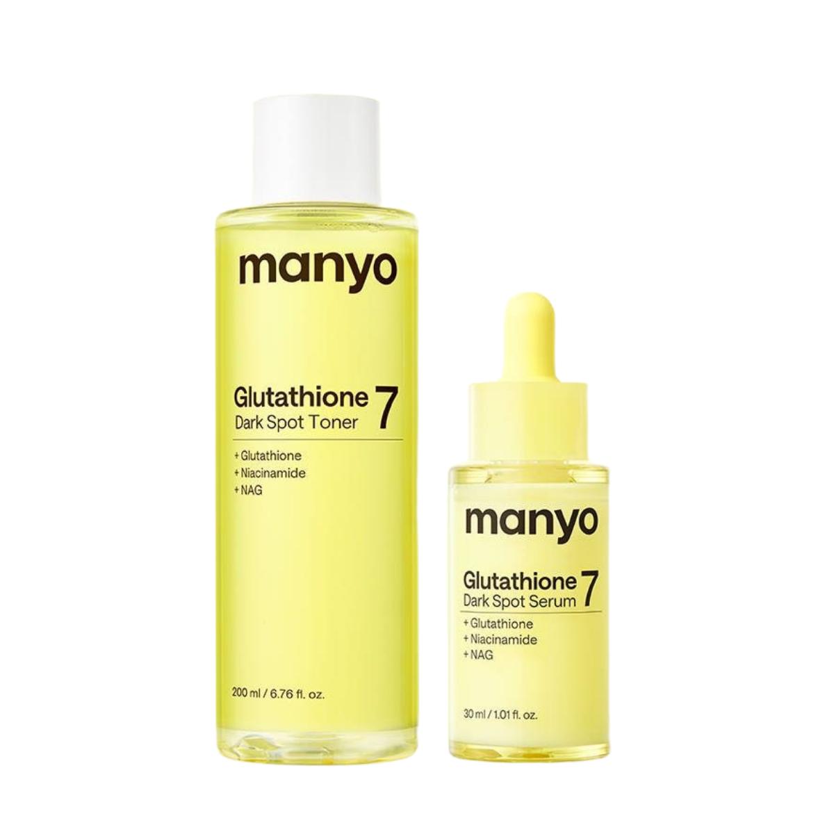 ma:nyo Glutathione 7 Dark Spot Toner 200ml & Serum 30ml 2-Piece Set Brightening & Radiance Complex Duo
