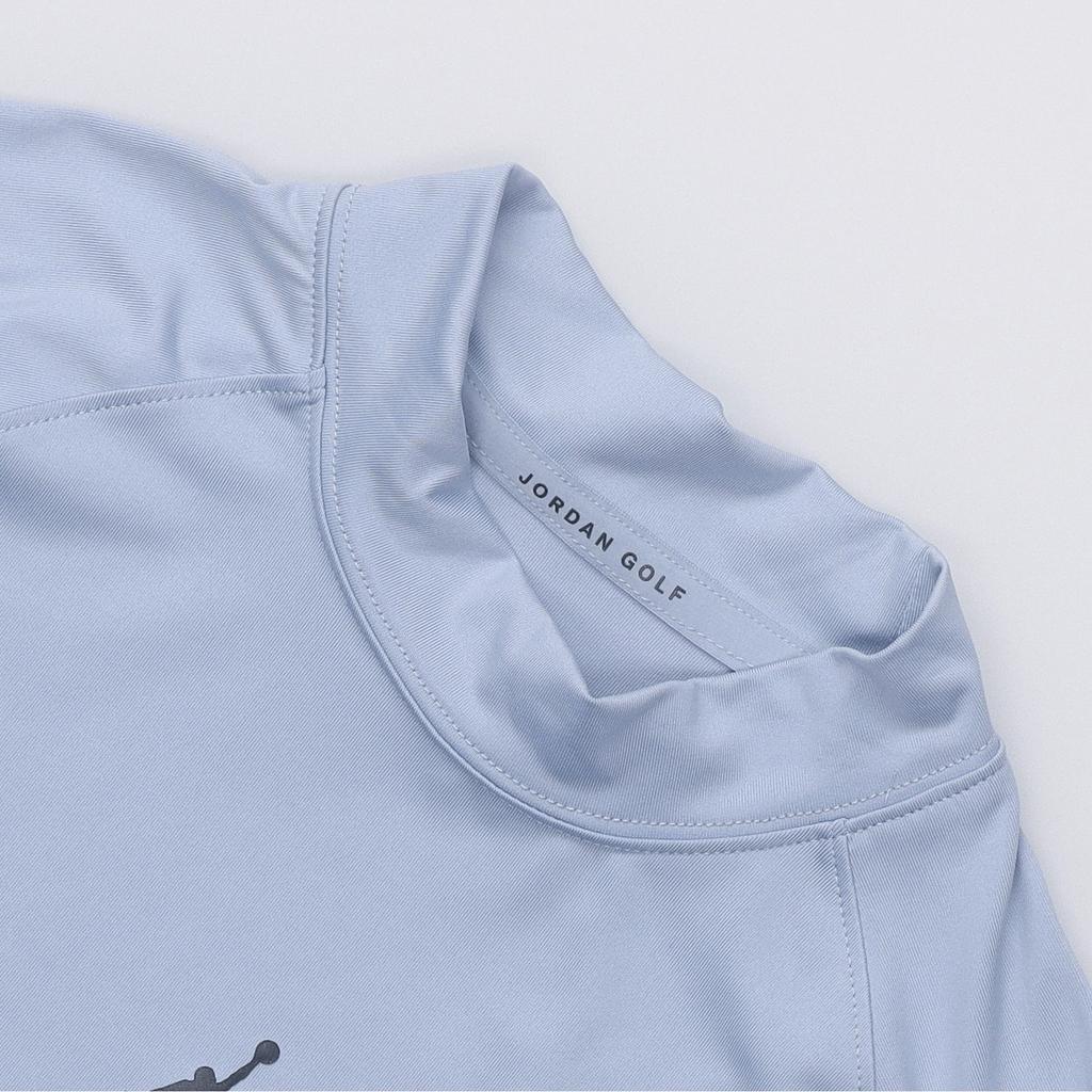 Jordan Solid Color Logo Sun Protection Quick Dry Golf Short Sleeve Raglan T-Shirt Unisex Tops Blue Gray FD1400-436