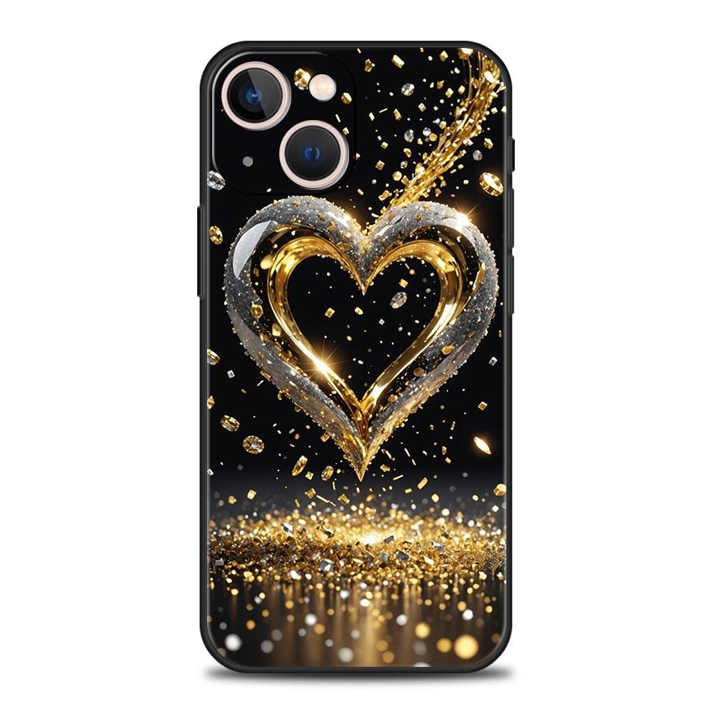 Colored Love Heart Printed Phone Case Cover for iPhone 17 16 15 14 13 12 Pro Max 11 Pro Max 17 AIR Plus Shockproof Soft TPU Bags