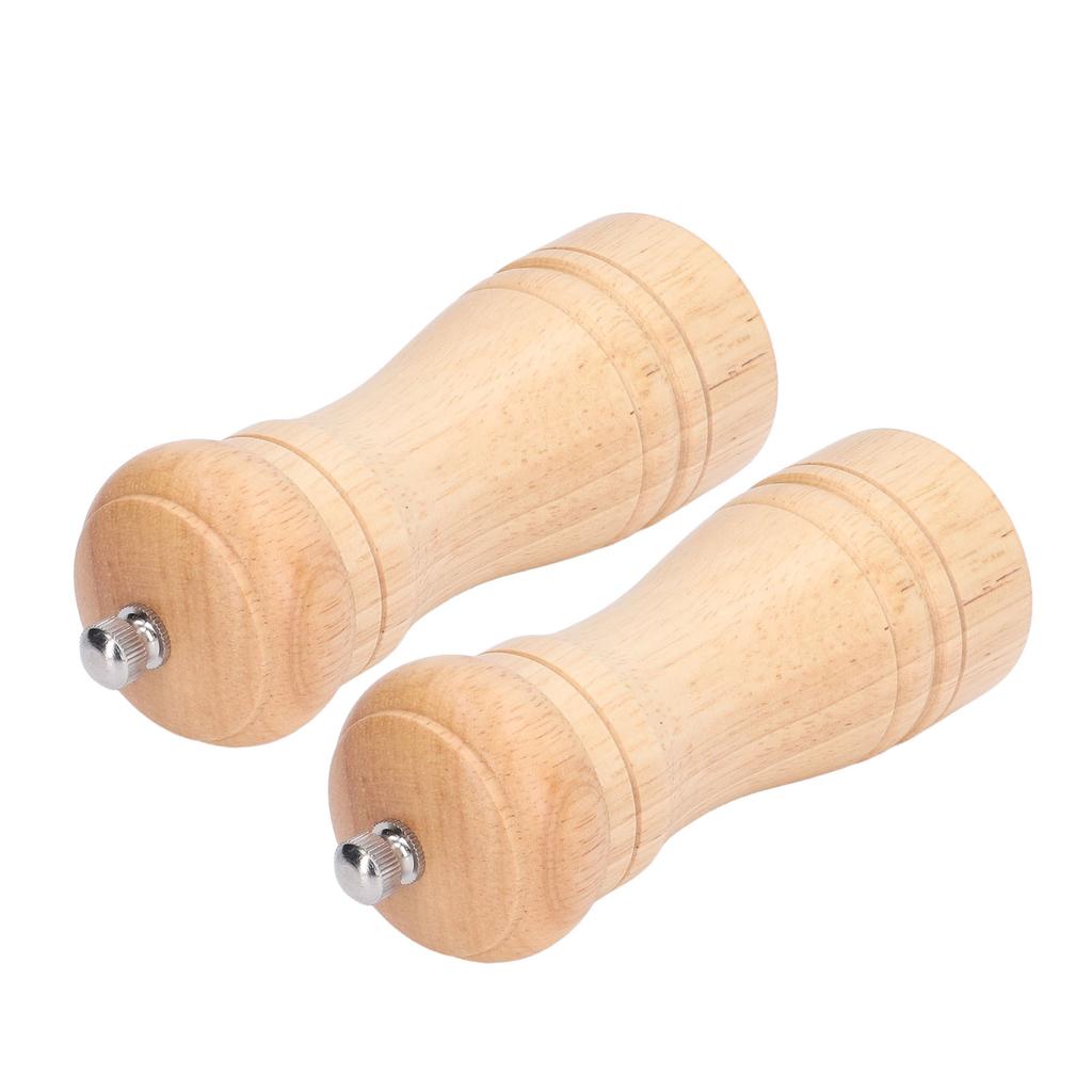 2pcs Wood Salt and Pepper Grinder   Coarseness Wooden Pepper Shaker for Kitchen Seasoning