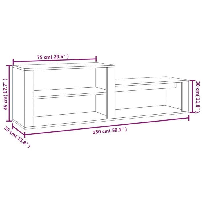 816918 vidaXL Armoire à chaussures Sonoma gris 150x35x45 cm Bois d'ingénierie