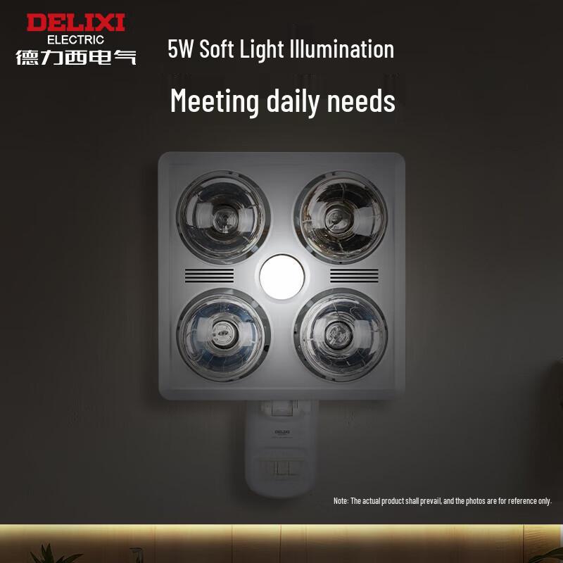DELIXI ELECTRIC DEGY50 Wall-Mounted Bathroom Heater with Lamp