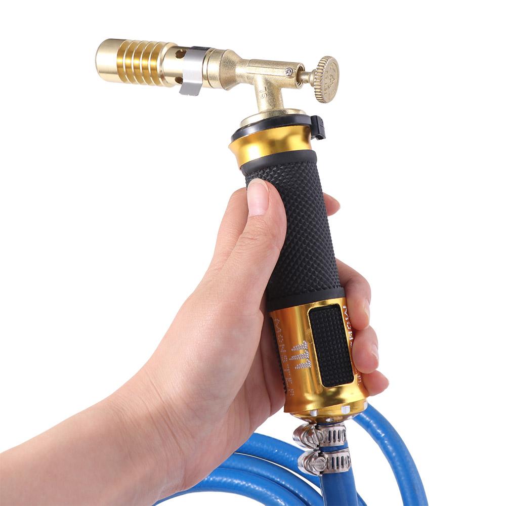 Durable Copper Liquefied Propane Gas Torch Aluminum Handheld Flame Welding Torch High Temperature 2.5m Soldering Tool Cooking