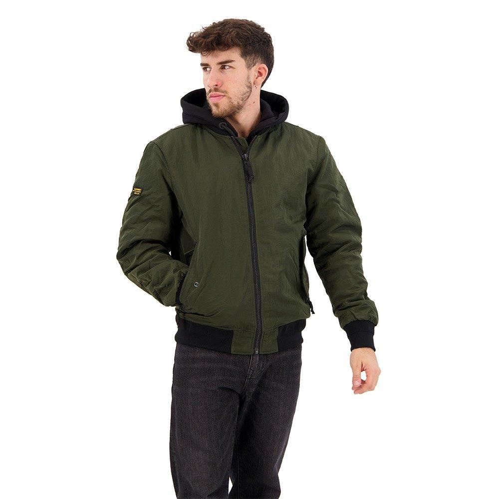 Joom Superdry Herren Grün Militär Bomberjacke Durchgehender Reißverschluss Cm