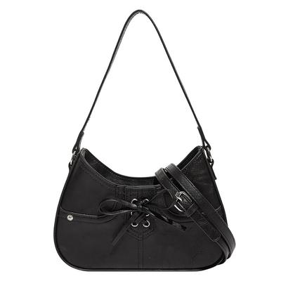 Personality Trendy Fashion Bow Underarm Bag Women's New Shoulder Texture Commuter Baguette Bag
