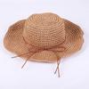 Foldable handmade large edge straw hat women's summer versatile small fresh seaside beach summer sun protection hat