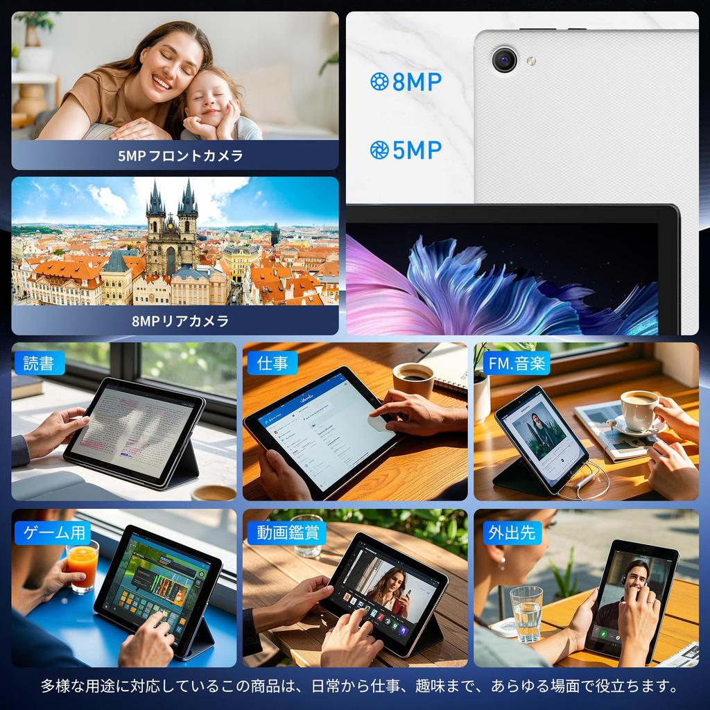 Tablet JETAKu Android 15 Tablet Model Expandable A523 CPU Android Thin and Lightweight Tablet Resolution GMS Certified Widevine L1 Incell IPS Screen 6