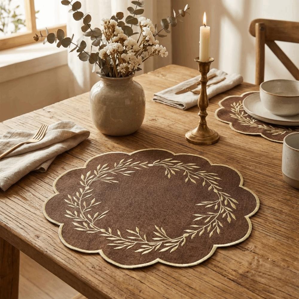 Oil-Proof Insulation Table Mat Washable Flower Coasters Tabletop Protector  Daily Dining