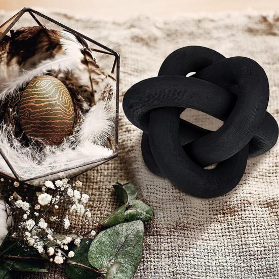 

3-звеньевая деревянная цепочка, декор в деревенском стиле, акцент на деревенский дом, ручная резьба, декор в виде деревянного узла, гостиная, спальня, офис, декор журнального столика