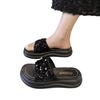 Muffin Thick-soled Cool Slippers Women's Summer Wear New Women's One-word Drag High-end Beautiful Beach Sandals
