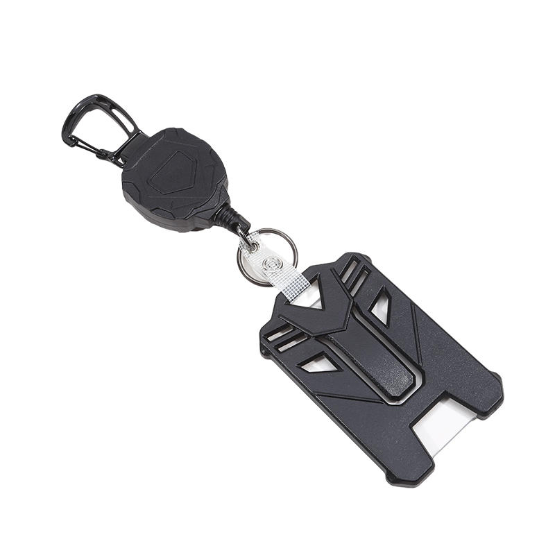 Heavy Duty Retractable Keychain Badge Clip ID Reel Key Chain Holder Outdoor Steel Wire Spring Rope Card Clip Carabiner