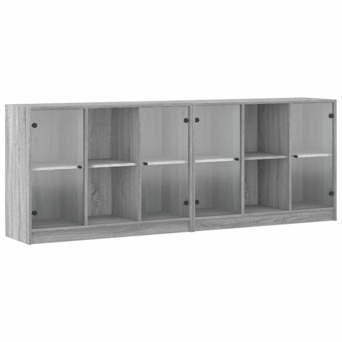 VidaXL Bibliothèque avec Portes, Armoire à Livres avec Rangement, Meuble à Livres Bureau Salon, Moderne, Sonoma Gris Bois 3206536