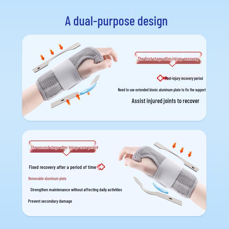 Double Aluminum Plate Wrist Support Brace for Tendon Sheath and Sprain Fixation