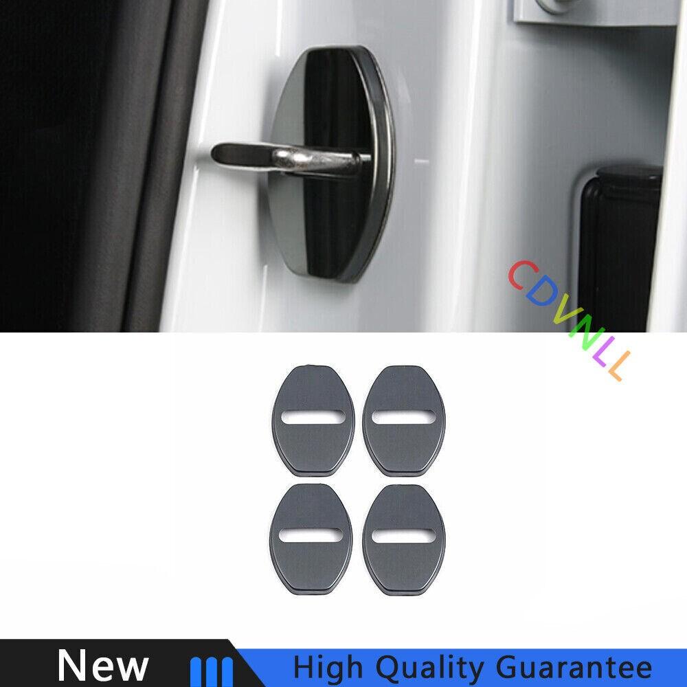 For Porsche Panamera 17-21 Black Titanium Door Lock Protection Frame Cover Trim