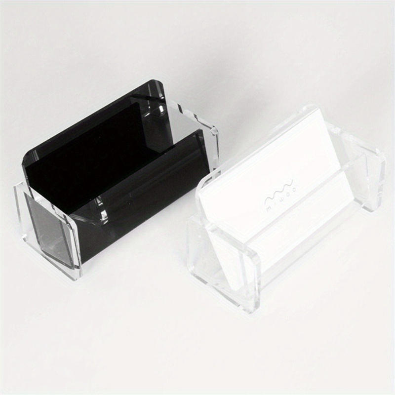 Creative Business Card Case Holder Desktop Office Modern Card Display Organizer Stand Stationery Storage Box