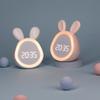 New Mini cartoon rabbit LED alarm clock night light for students dormitory digital display children wake up light USB charging