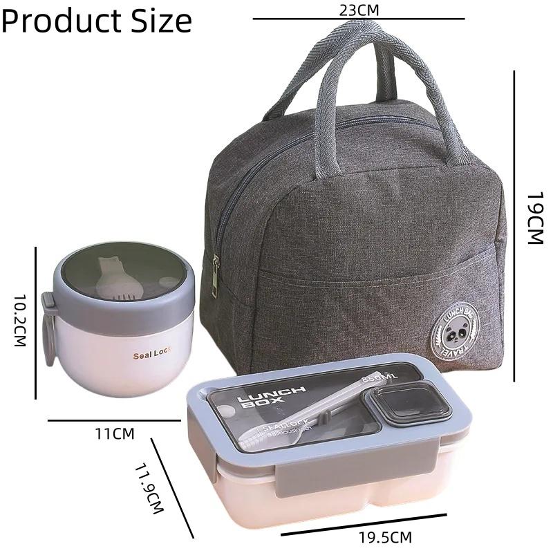 3-Piece Leakproof Lunch Containers Set | Insulated Thermal Bag Included | Spacious Bpa-Free Meal Prep For School & Work