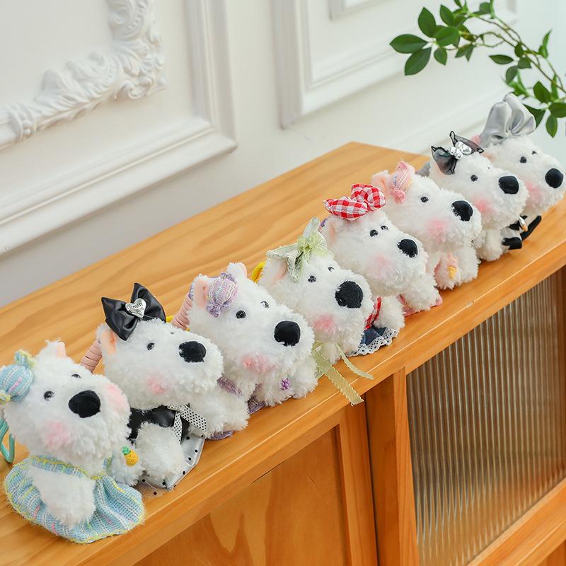 ins West Highland Dog Plush Toy Pendant Bow Puppy Girl Heart Bag Keychain Pendant