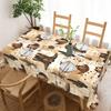 Western Cowboy Tablecloth with Boots & Hats Print, Vintage Style, Scalloped Edge, Stain Resistant, Perfect for Rustic Dining