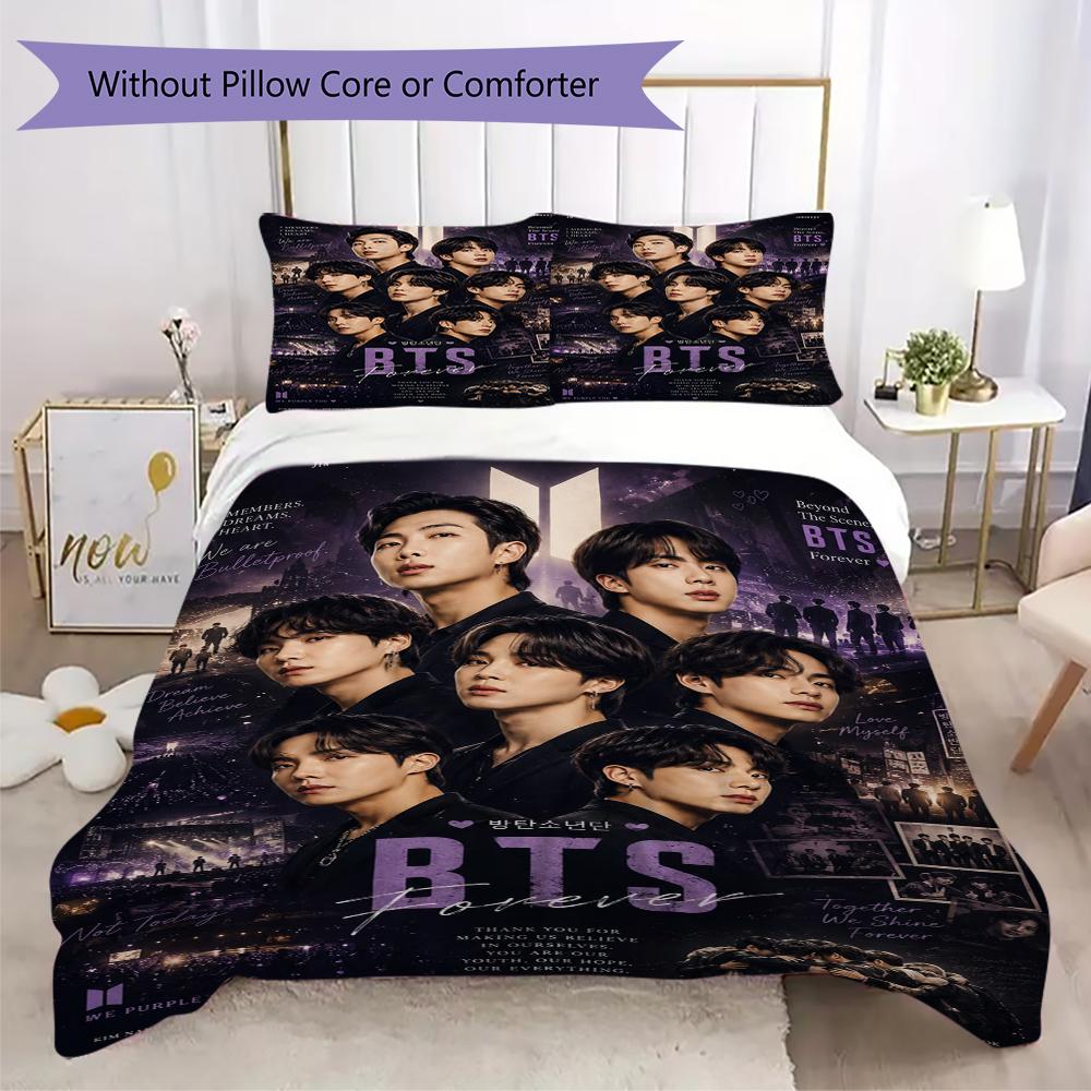 Cute Sticker Collage Threepiece Set Without Core 1 Duvet Cover 2 Pillowcase Without Core Soft And Comfortable Duvet Cover And Pillowcase
