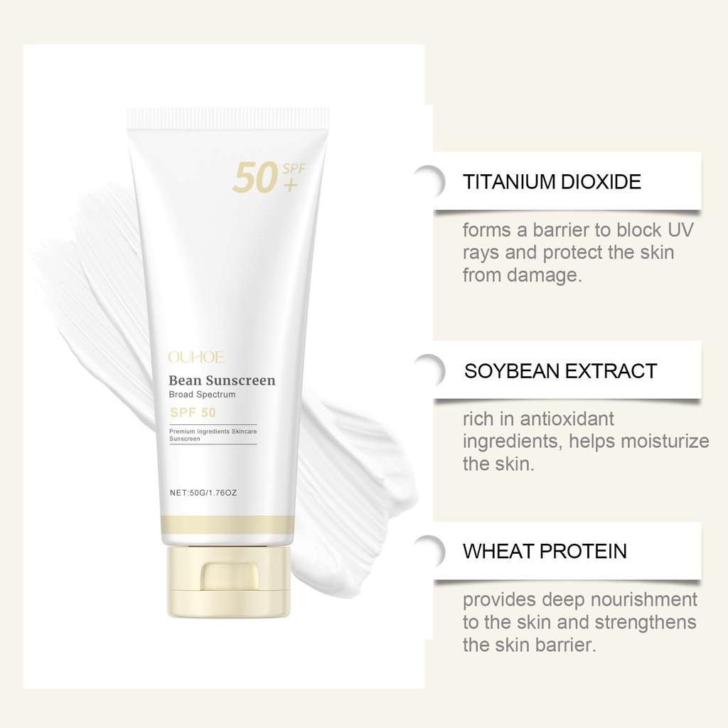 SPF 50+ Mild Moisturizing Sunscreen Soothe Cool Sunblock UVA/UVB Brighten Anti Oxidate Sun Prevent Sunburn Moisturize Sunscreen