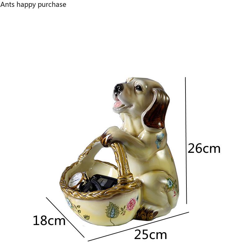 Resin Dog Ornament Storage Basket Candy Box Dried Fruit Plate Snack Tray Snack Tray Decoration Crafts Piggy Bank Storage Trays