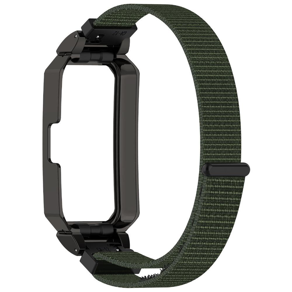 

Новый нейлоновый ремешок-петля на замену, регулируемая металлическая рамка, мягкий ремешок для часов, аксессуары для умных часов Huawei Band 10/9/8 темно-зеленого