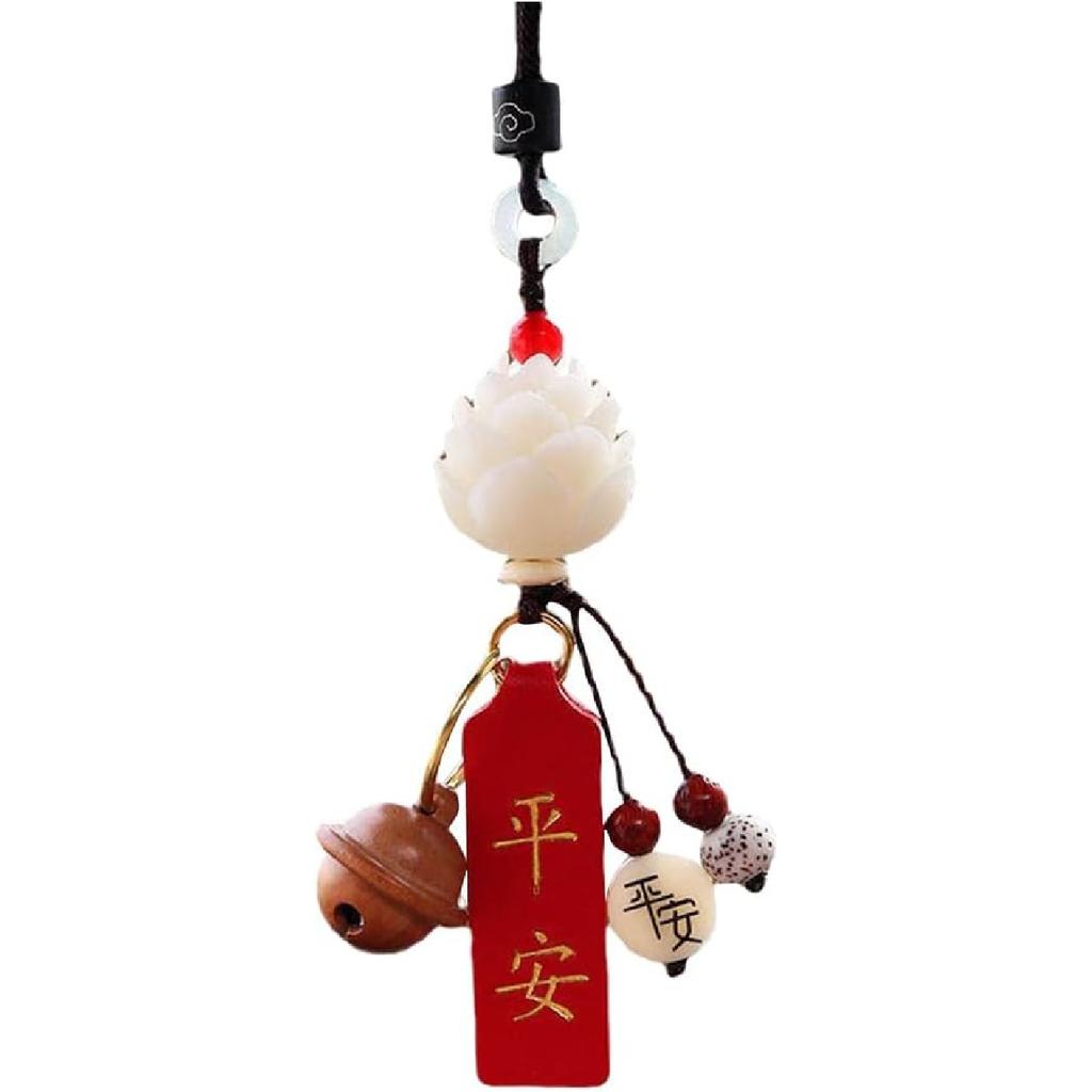 Chinese Feng Shui Decor Car Trim Beads for Rear View Mirror - Wood Accessories for Men and Women