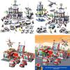 Police Fire Department Building Blocks Set For Kids Diy Construction Toys With Abs Plastic For Children