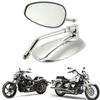 1 Pair Chrome Aluminum Left+Right Oval Motorcycle ATV Side 10mm Rearview Mirror