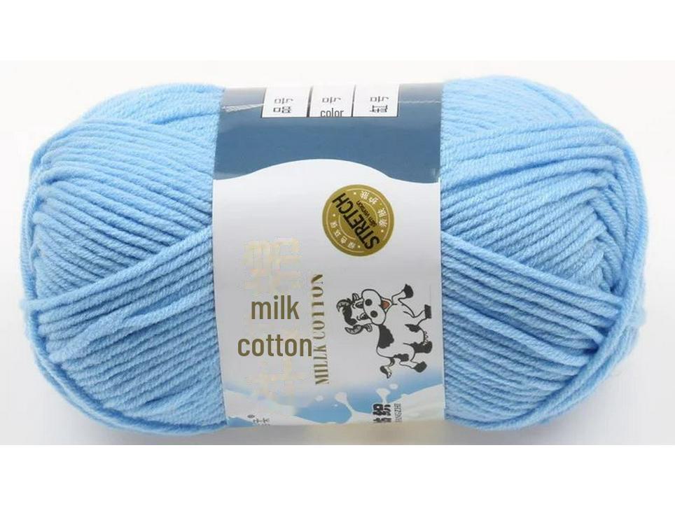 5-Strand Milk Cotton Baby Wool Hat & Scarf Hand-Woven Medium-Thick Yarn Set