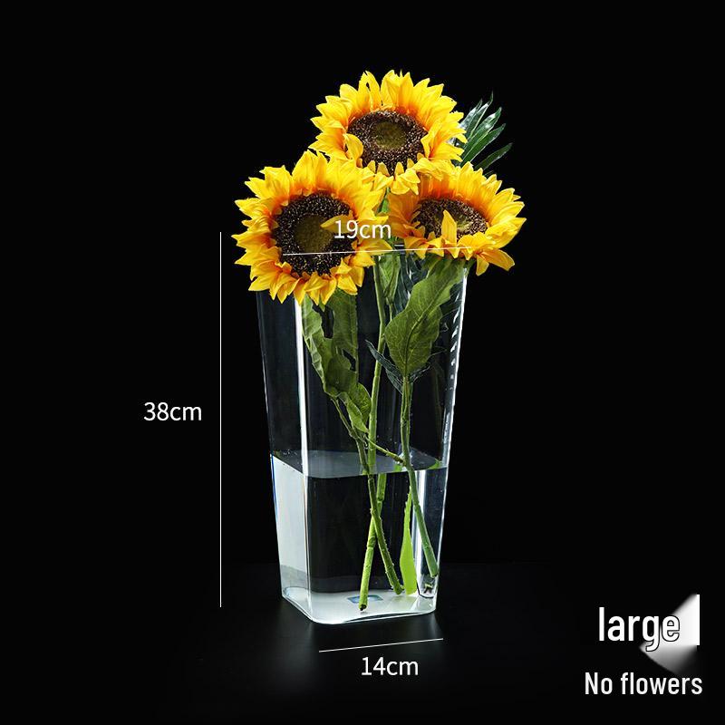 Secchiello Acrilico Risveglio di Fiori: Vaso quadrato grande trasparente per fiori freschi e composizioni
