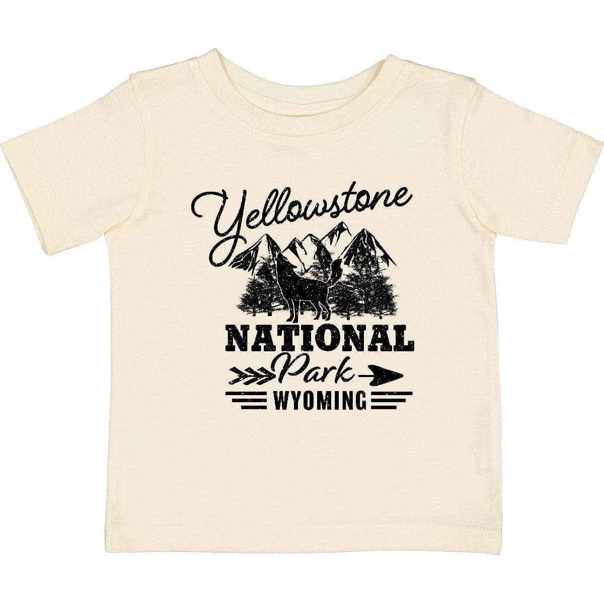 Inktastic Wyoming Yellowstone National Park Baby T-Shirt Wolf Mountains Nature 150